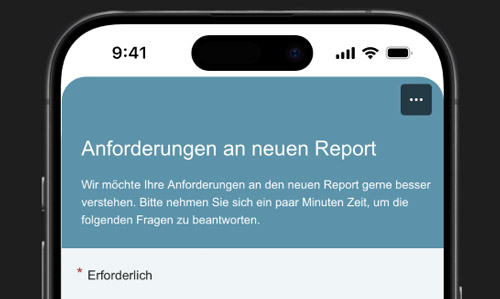 Anforderungen an neuen Report