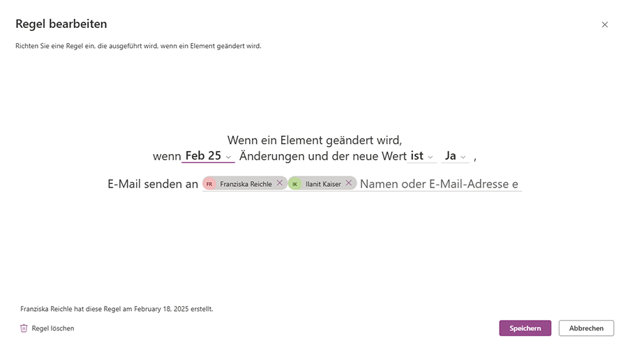 Dokumentation der Monatsabschlussprozessschritte Regelerstellung